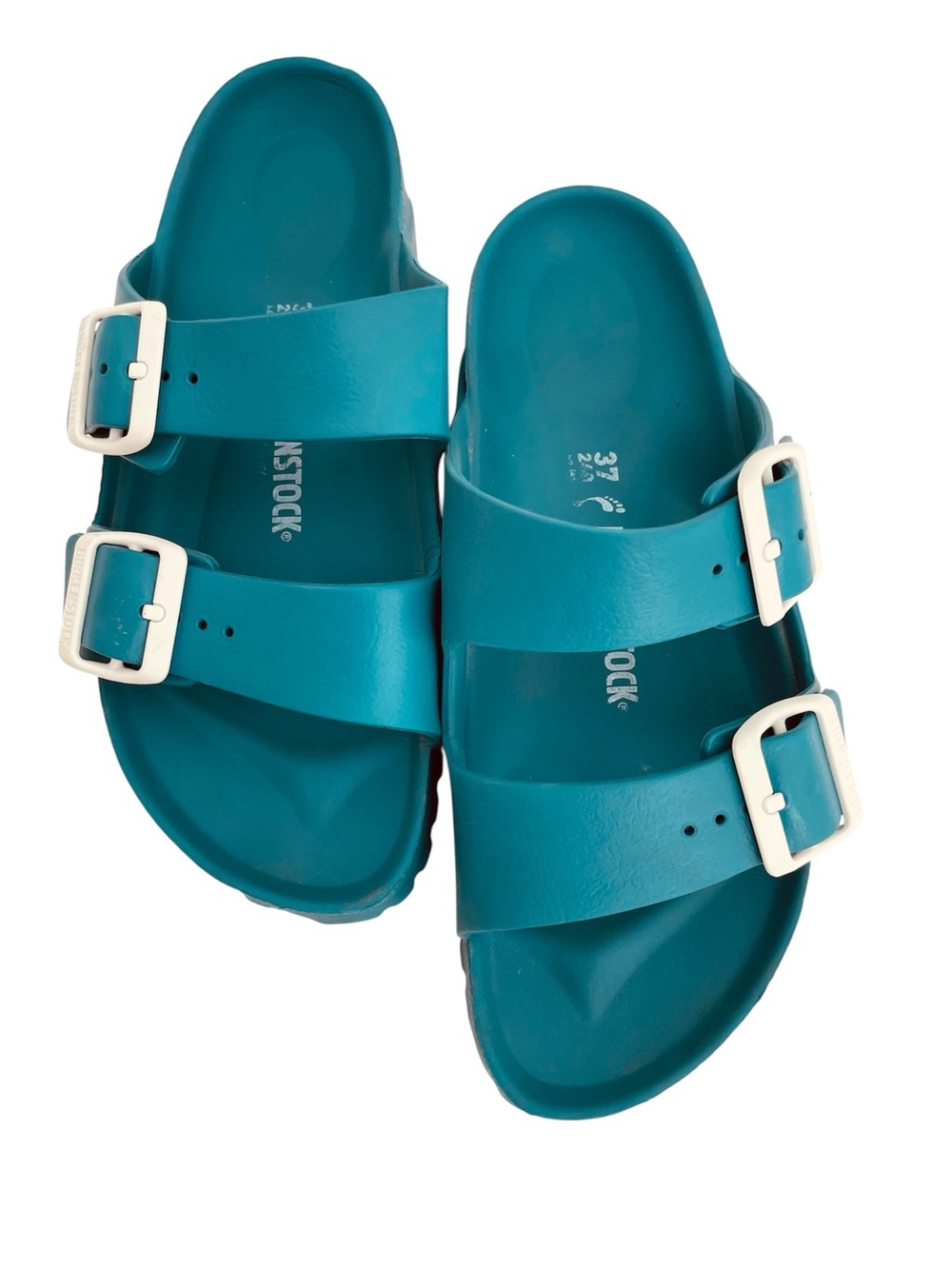Birkenstock Arizona Essentials EVA Sandals Slides Teal 6 6.5 Beach Pool Resort